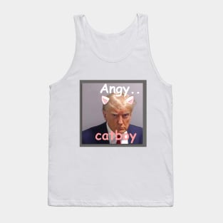 trump mug shot meme funny tiktok viral catboy cringe Tank Top